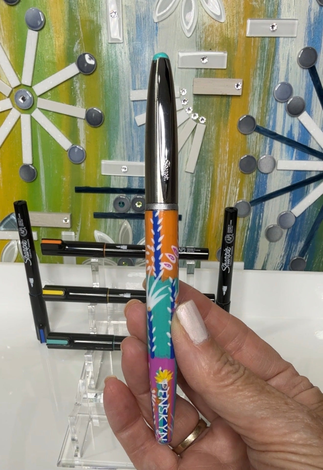 The Tropicana: Hand-Painted Luxury Stainless Steel Sturdy Pen