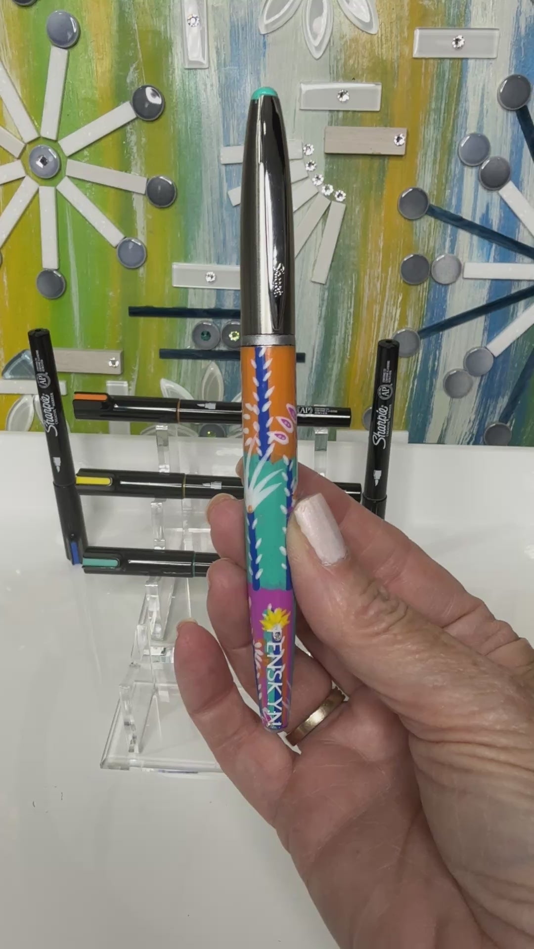 The Tropicana: Hand-Painted Luxury Stainless Steel Sturdy Pen